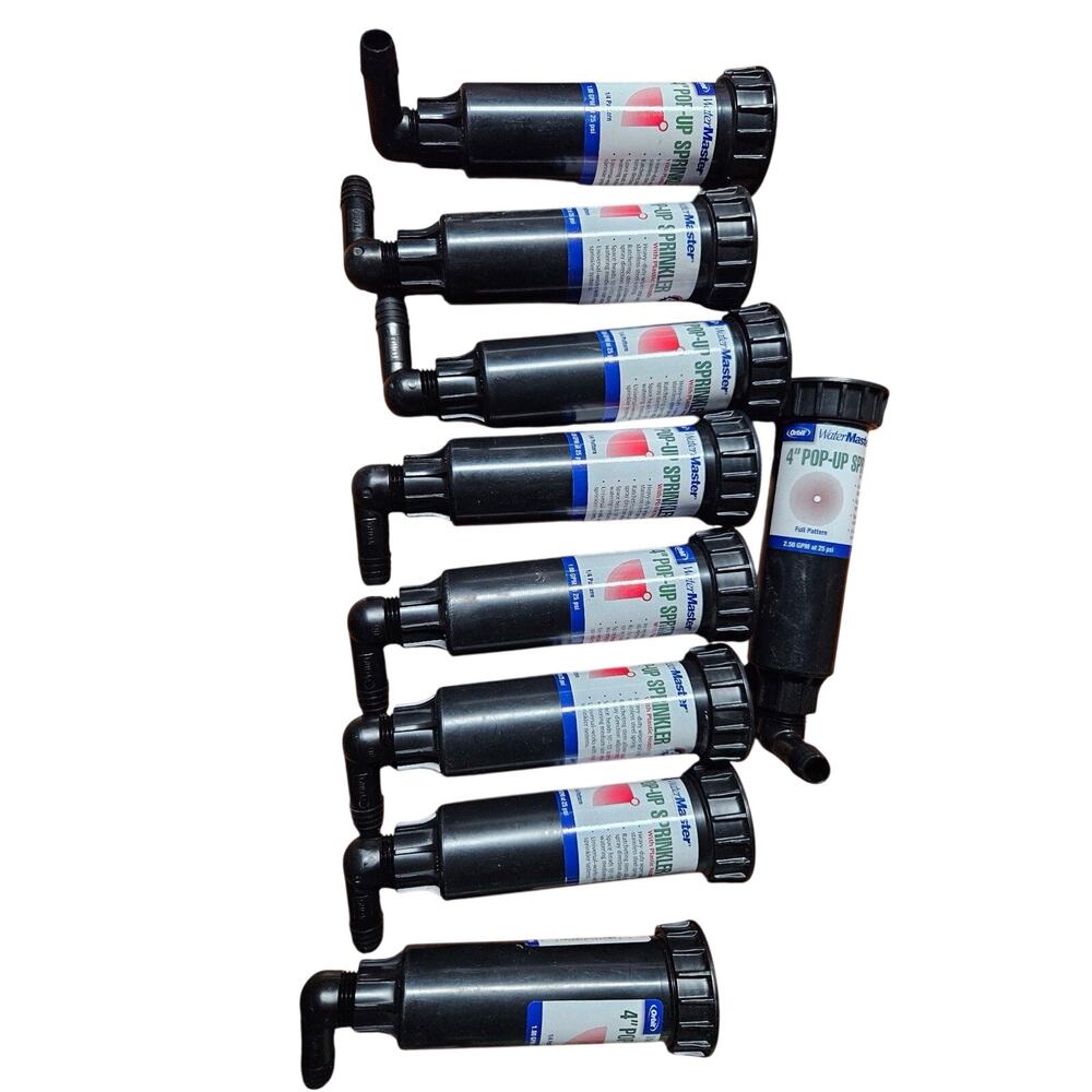 Water Master by Orbit 4in Pop-Up Sprinkler 1/4 Circle Lot Of 9